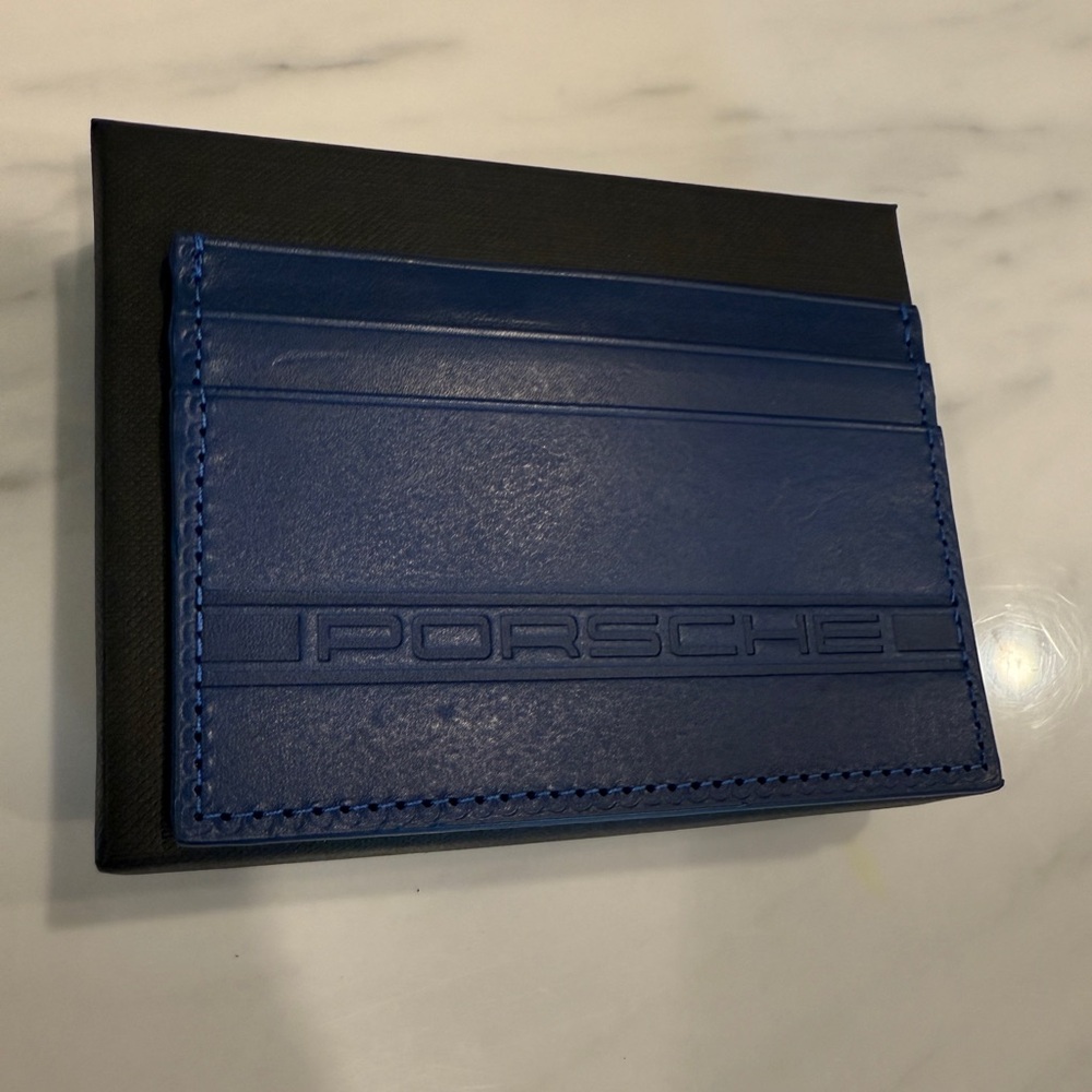 Porsche Blue Leather Card Holder